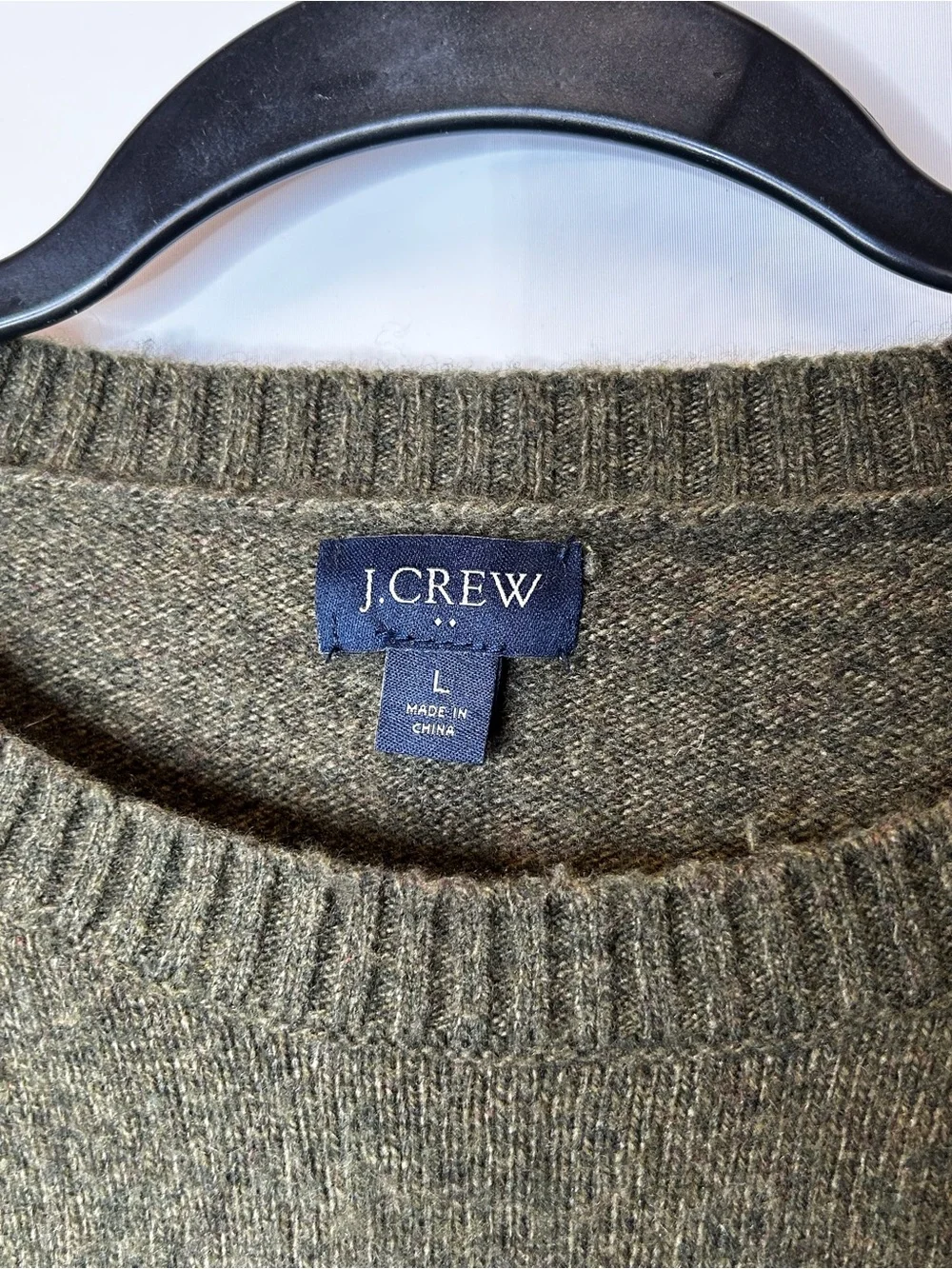 J. Crew Olive Green Crewneck Sweater